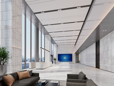 现代大堂前台接待区