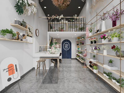 现代盆栽花卉植物花店