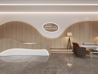 现代母婴会所大堂前台接待区