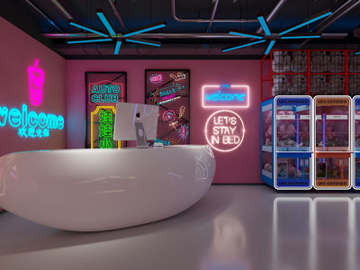 工业loft游乐场大堂前台接待区