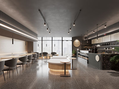 现代饭店餐馆就餐区