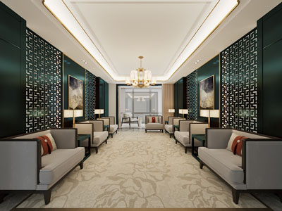 新中式会客厅、接待厅