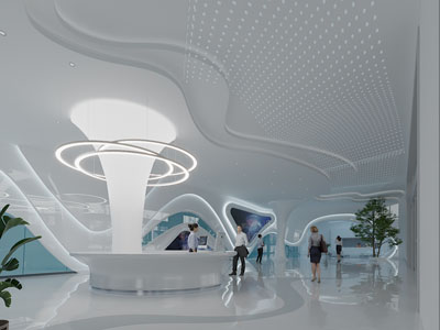 后现代大堂前台接待区