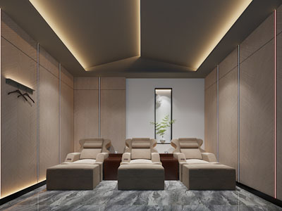 新中式足疗店、足浴店3d模型 新中式足疗店、足浴店