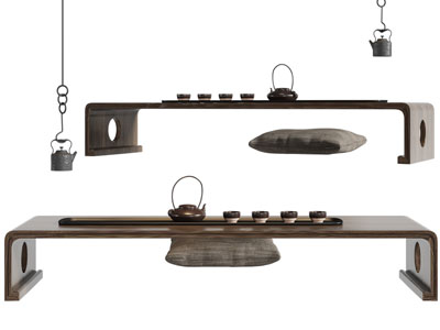 新中式实木茶桌坐垫