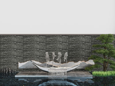 新中式喷泉景观园艺小品