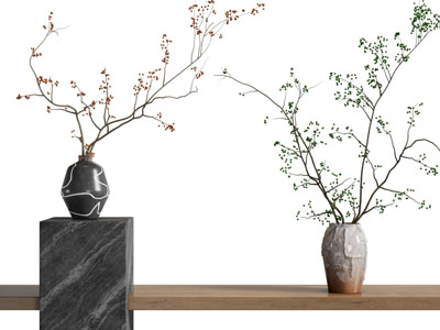 新中式陶艺花瓶花卉