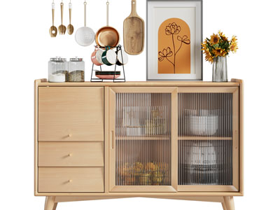 北欧实木餐边柜