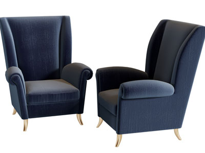 新古典单人沙发3d模型 新古典单人沙发