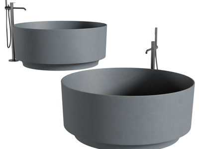 现代灰色圆形洗手盆