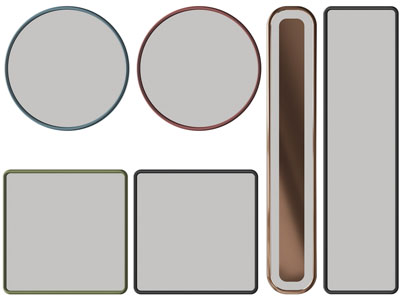 现代方形、圆形装饰镜子