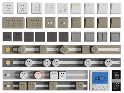 现代轨道开关面板3d模型 现代轨道开关面板