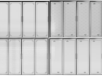 新中式装饰花纹的推拉门