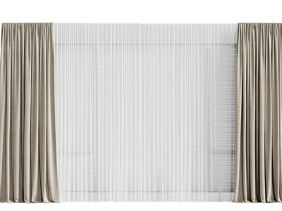 现代茶色窗帘窗纱