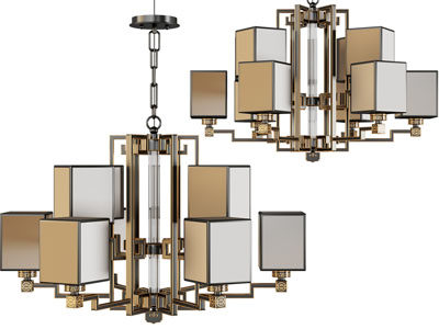 新中式方形灯罩吊灯