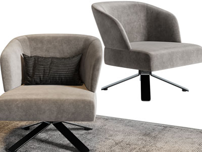 现代布艺单人沙发3d模型 现代布艺单人沙发