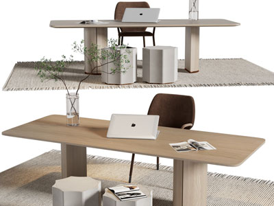 新中式书桌椅组合