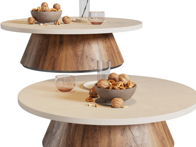 侘寂风圆形茶几