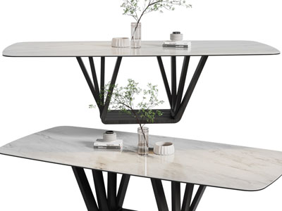 现代圆角长方形茶几