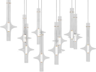 现代玻璃灯罩垂线吊灯