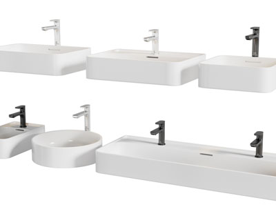 现代白色陶瓷洗手盆