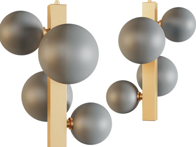 现代轻奢灰色灯罩吊灯