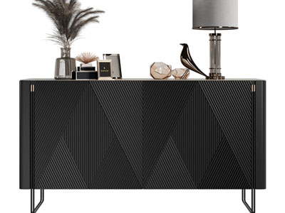 现代黑色玄关柜、边柜