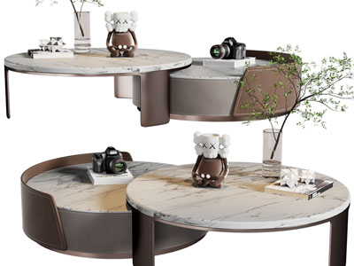 现代圆形大理石茶几