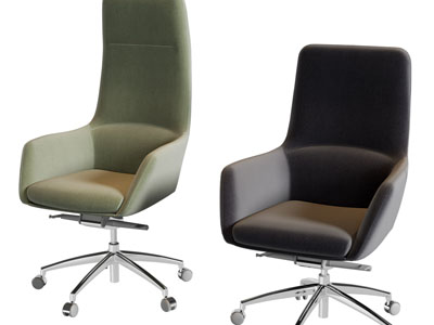 现代布艺办公转椅