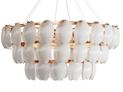 现代多层贝壳灯罩吊灯3d模型 现代多层贝壳灯罩吊灯