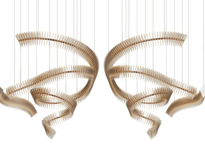 现代不规则带状吊灯