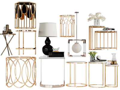 现代轻奢圆形茶几、边几