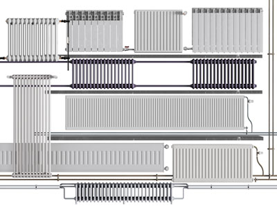 现代暖气片、暖气管3d模型 现代暖气片、暖气管