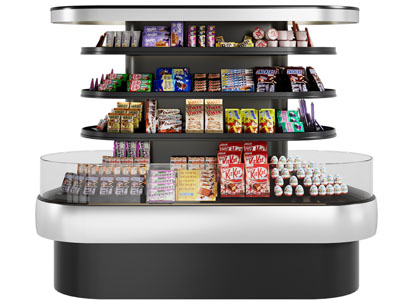 现代多层零食货架、展台3d模型 现代多层零食货架、展台