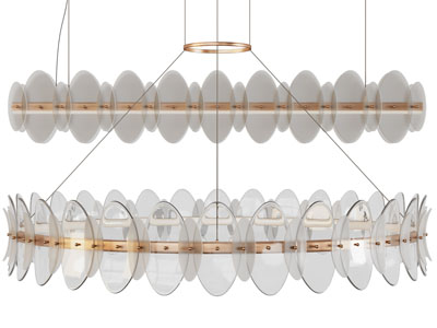 现代圆形玻璃吊灯