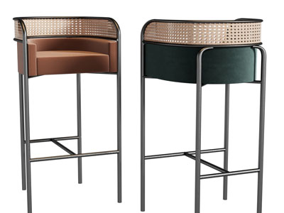 现代金属支撑的吧椅