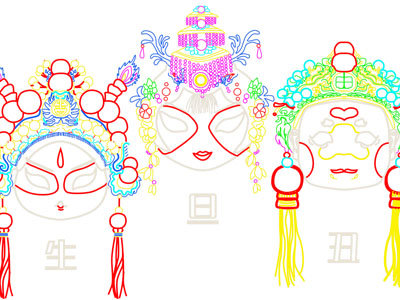 中式戏剧生旦丑灯饰挂件