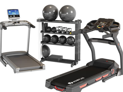 现代跑步机健身器材3d模型 现代跑步机健身器材