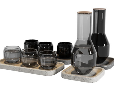 现代黑色玻璃茶具杯子