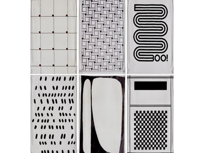 现代黑白图案的长方形地毯