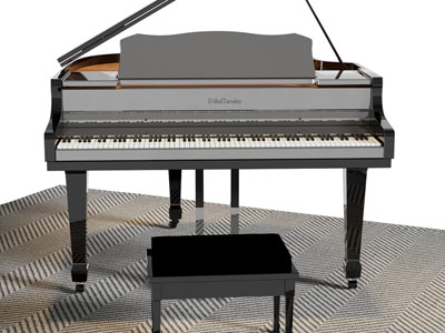 现代三角钢琴3d模型 现代三角钢琴