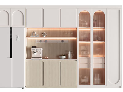 现代装饰玻璃柜门的酒柜