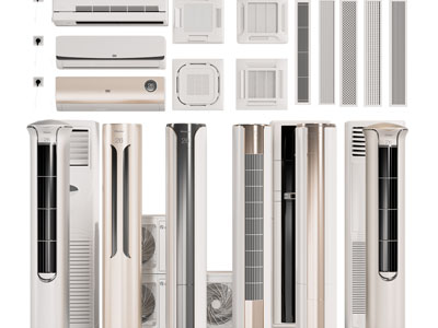 现代柱形、壁挂式空调风扇出风口3d模型 现代柱形、壁挂式空调风扇出风口