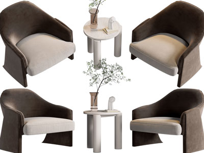 现代布艺单人沙发3d模型 现代布艺单人沙发