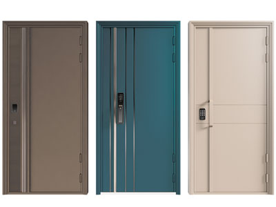 现代带密码锁的入户平开门