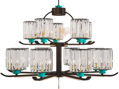 新中式玻璃灯罩吊灯