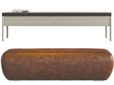 现代长方形茶几、沙发凳