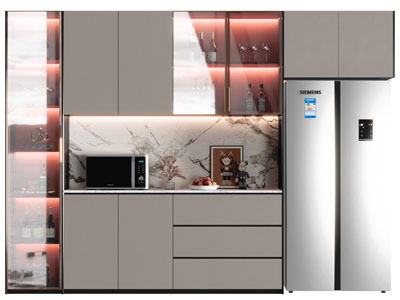 现代嵌入电冰箱的酒柜