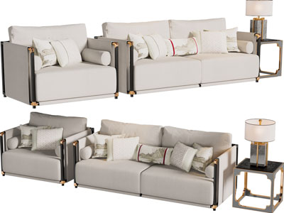 新中式多人、单人沙发