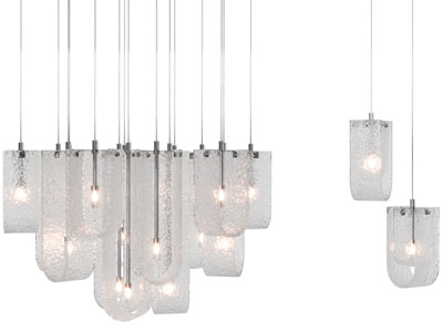 现代玻璃灯罩垂线吊灯